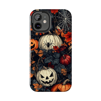 Hauntingly Elegant Halloween iPhone Case – Pumpkins, Spiders, and Autumn Leaves Design - BOGO Cases