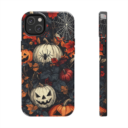 Hauntingly Elegant Halloween iPhone Case – Pumpkins, Spiders, and Autumn Leaves Design - BOGO Cases