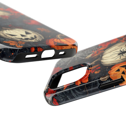 Hauntingly Elegant Halloween iPhone Case – Pumpkins, Spiders, and Autumn Leaves Design - BOGO Cases