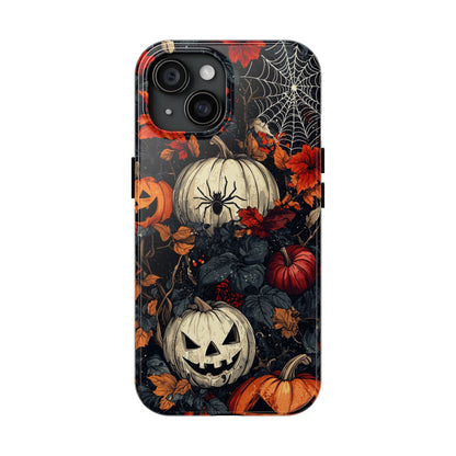 Hauntingly Elegant Halloween iPhone Case – Pumpkins, Spiders, and Autumn Leaves Design - BOGO Cases