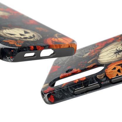 Hauntingly Elegant Halloween Samsung Galaxy Case – Pumpkins, Spiders, and Autumn Leaves Design - BOGO Cases