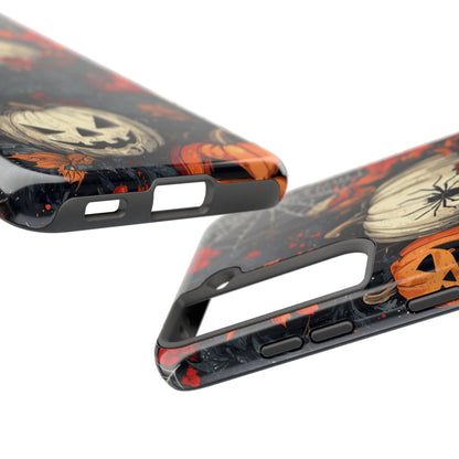 Hauntingly Elegant Halloween Samsung Galaxy Case – Pumpkins, Spiders, and Autumn Leaves Design - BOGO Cases