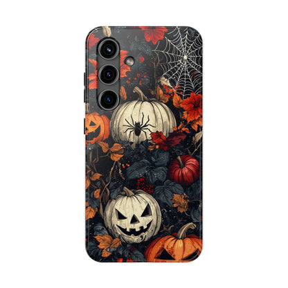 Hauntingly Elegant Halloween Samsung Galaxy Case – Pumpkins, Spiders, and Autumn Leaves Design - BOGO Cases