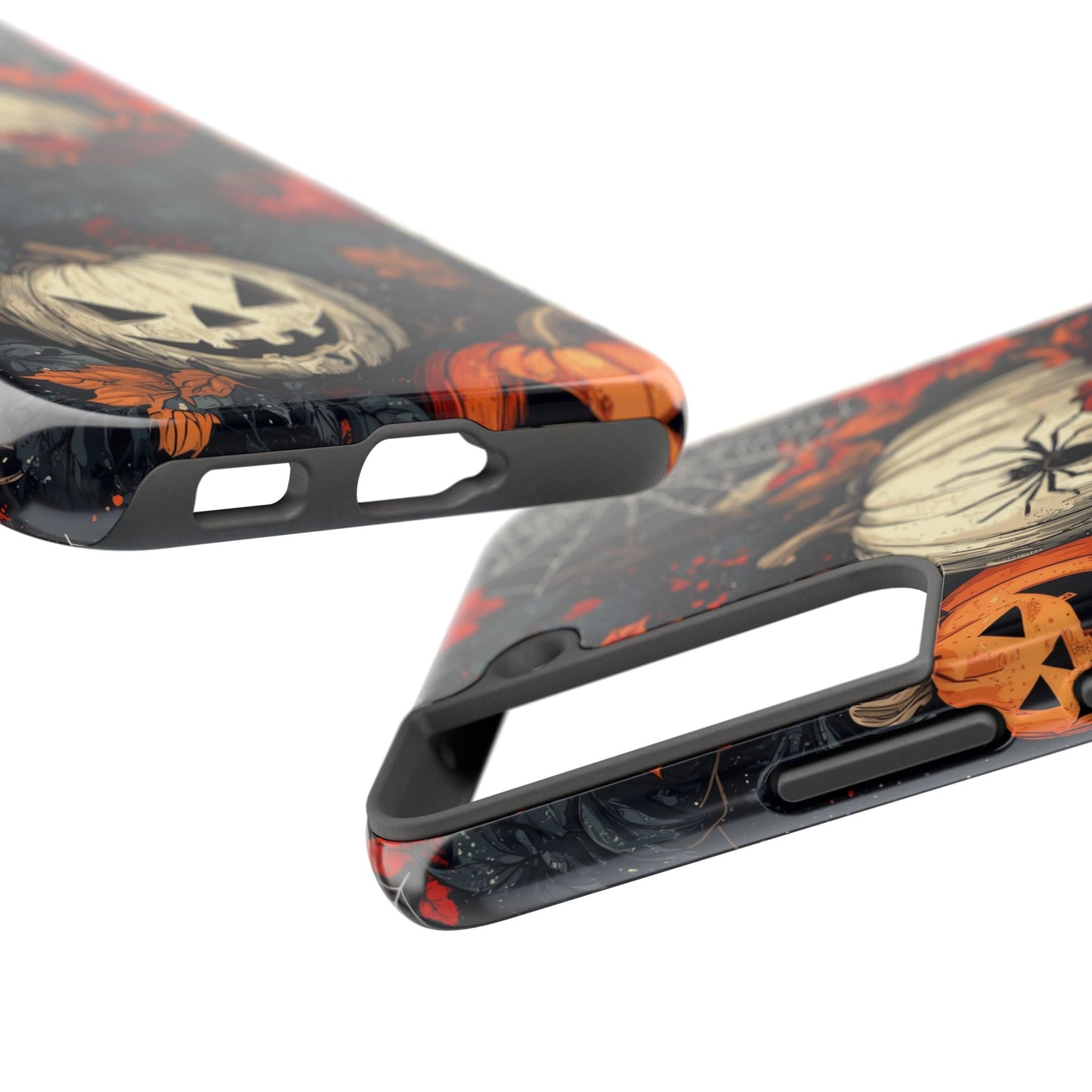 Hauntingly Elegant Halloween Samsung Galaxy Case – Pumpkins, Spiders, and Autumn Leaves Design - BOGO Cases