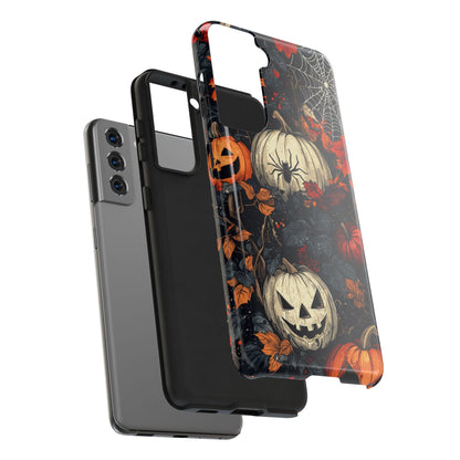 Hauntingly Elegant Halloween Samsung Galaxy Case – Pumpkins, Spiders, and Autumn Leaves Design - BOGO Cases