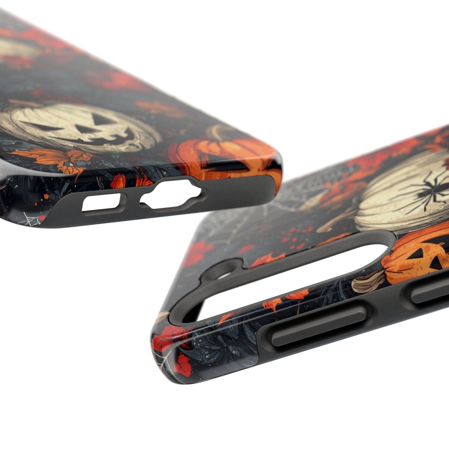 Hauntingly Elegant Halloween Samsung Galaxy Case – Pumpkins, Spiders, and Autumn Leaves Design - BOGO Cases