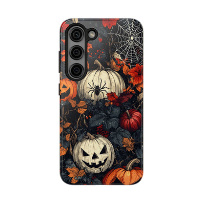 Hauntingly Elegant Halloween Samsung Galaxy Case – Pumpkins, Spiders, and Autumn Leaves Design - BOGO Cases