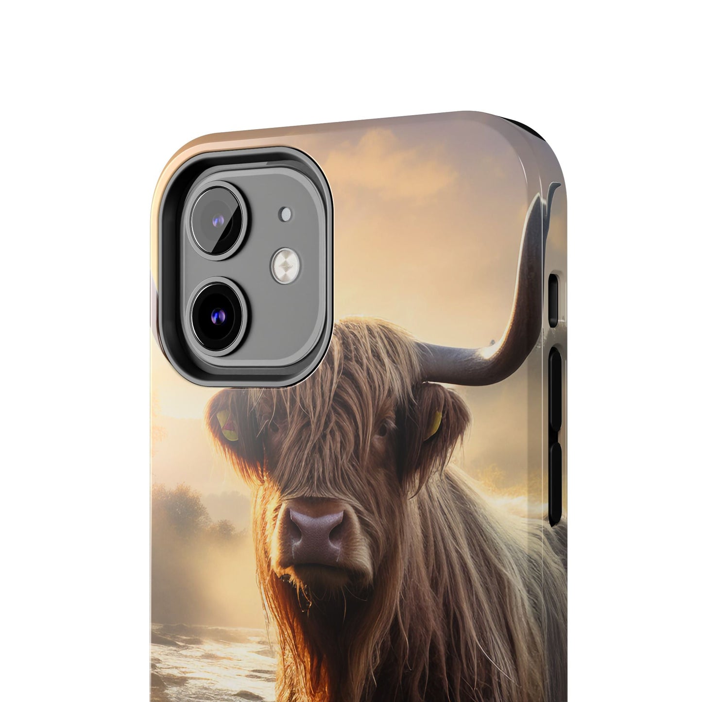 Highland Cow iPhone Case - Rugged Farmhouse Style Phone Cover, Western Cow Print iPhone Case, Shock Resistant & Wireless Charging Compatible - BOGO Cases