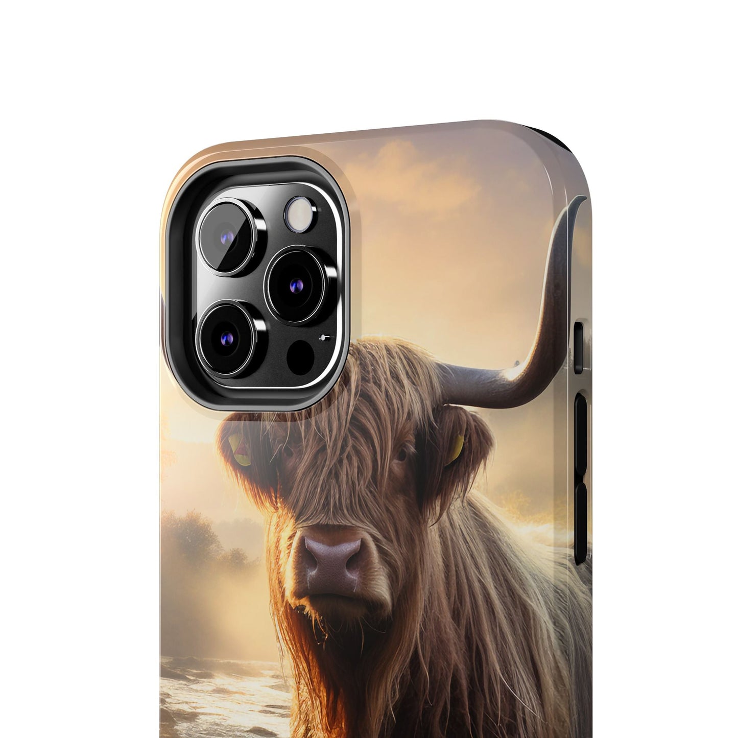 Highland Cow iPhone Case - Rugged Farmhouse Style Phone Cover, Western Cow Print iPhone Case, Shock Resistant & Wireless Charging Compatible - BOGO Cases