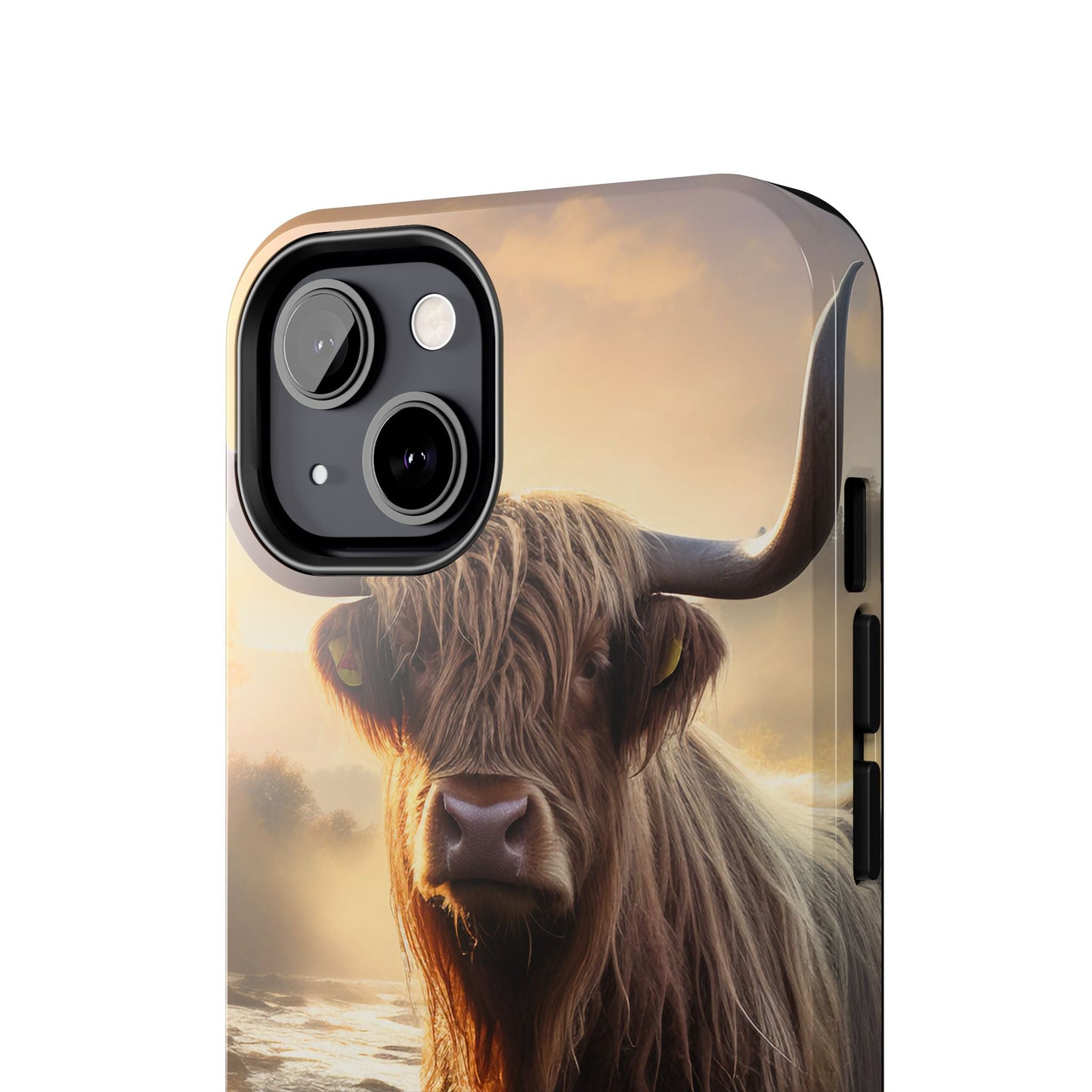 Highland Cow iPhone Case - Rugged Farmhouse Style Phone Cover, Western Cow Print iPhone Case, Shock Resistant & Wireless Charging Compatible - BOGO Cases