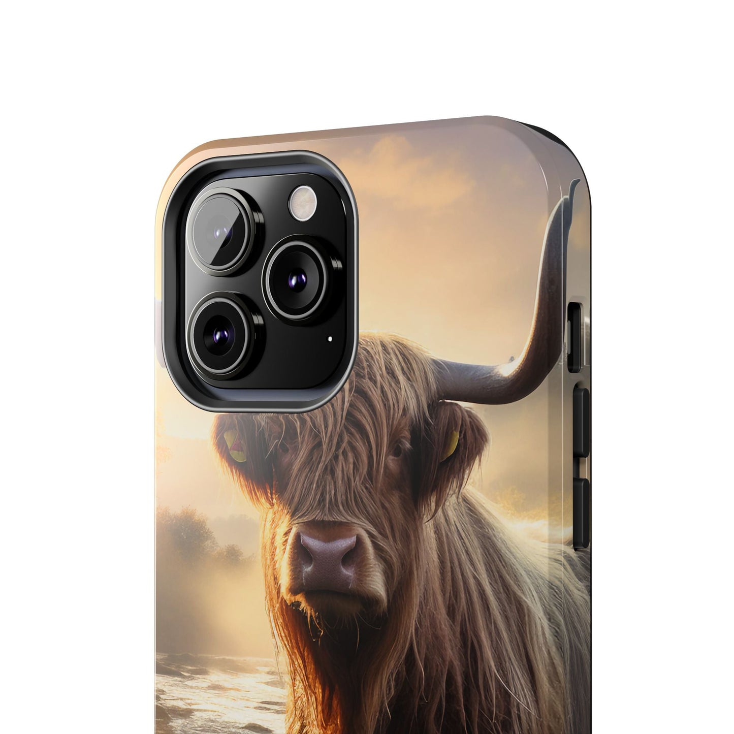 Highland Cow iPhone Case - Rugged Farmhouse Style Phone Cover, Western Cow Print iPhone Case, Shock Resistant & Wireless Charging Compatible - BOGO Cases