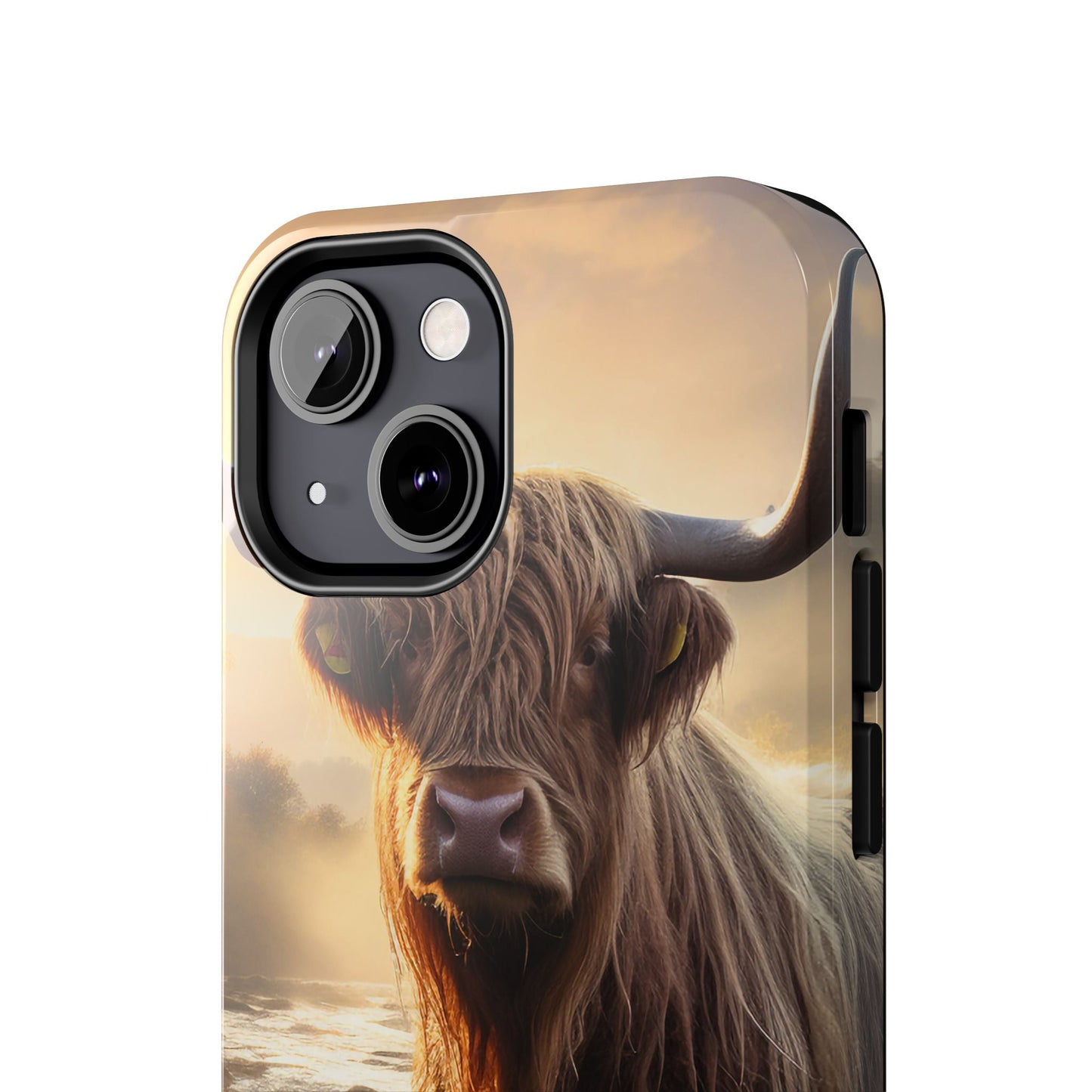 Highland Cow iPhone Case - Rugged Farmhouse Style Phone Cover, Western Cow Print iPhone Case, Shock Resistant & Wireless Charging Compatible - BOGO Cases