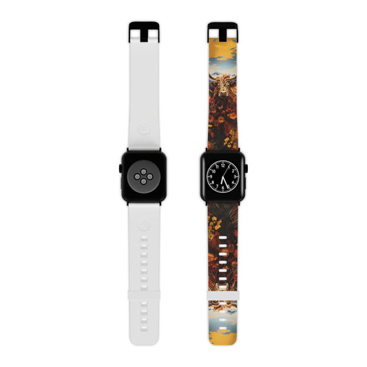 Highland Cow Origami Mountains Apple Watch Band - BOGO Cases