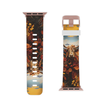 Highland Cow Origami Mountains Apple Watch Band - BOGO Cases