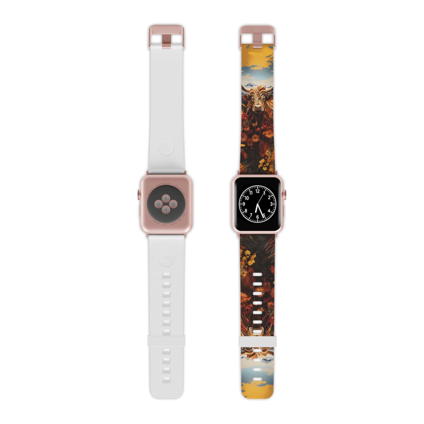 Highland Cow Origami Mountains Apple Watch Band - BOGO Cases