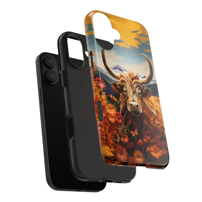 Highland Cow Origami Mountains iPhone Case! - BOGO Cases