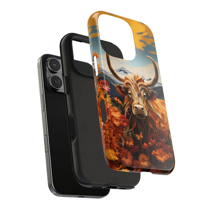 Highland Cow Origami Mountains iPhone Case! - BOGO Cases