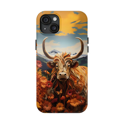 Highland Cow Origami Mountains iPhone Case! - BOGO Cases