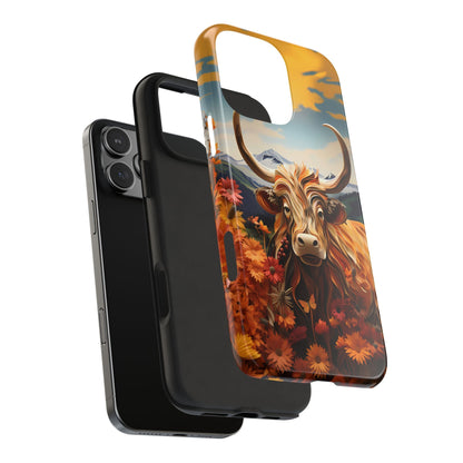 Highland Cow Origami Mountains iPhone Case! - BOGO Cases