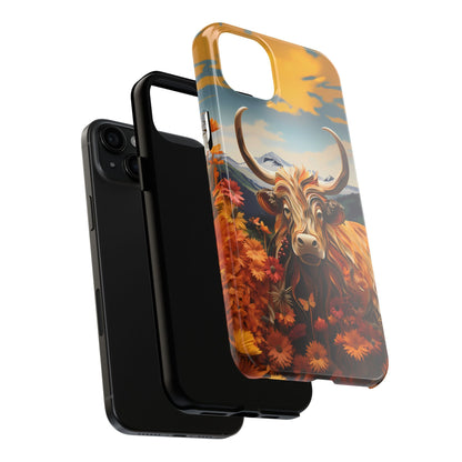 Highland Cow Origami Mountains iPhone Case! - BOGO Cases