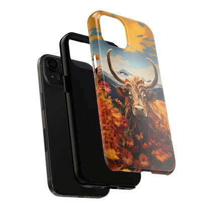 Highland Cow Origami Mountains iPhone Case! - BOGO Cases