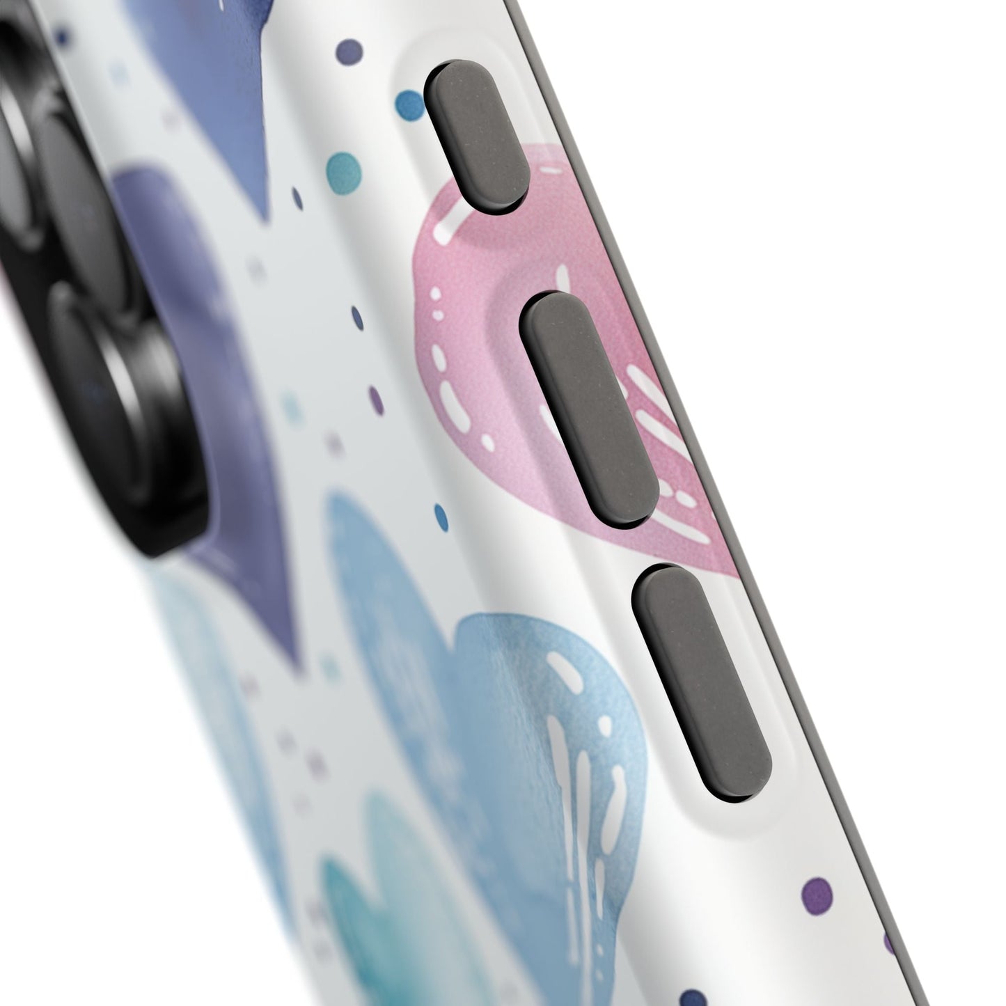 Icy Blue Valentines Watercolor Hearts - MagSafe Compatible Case - BOGO Cases