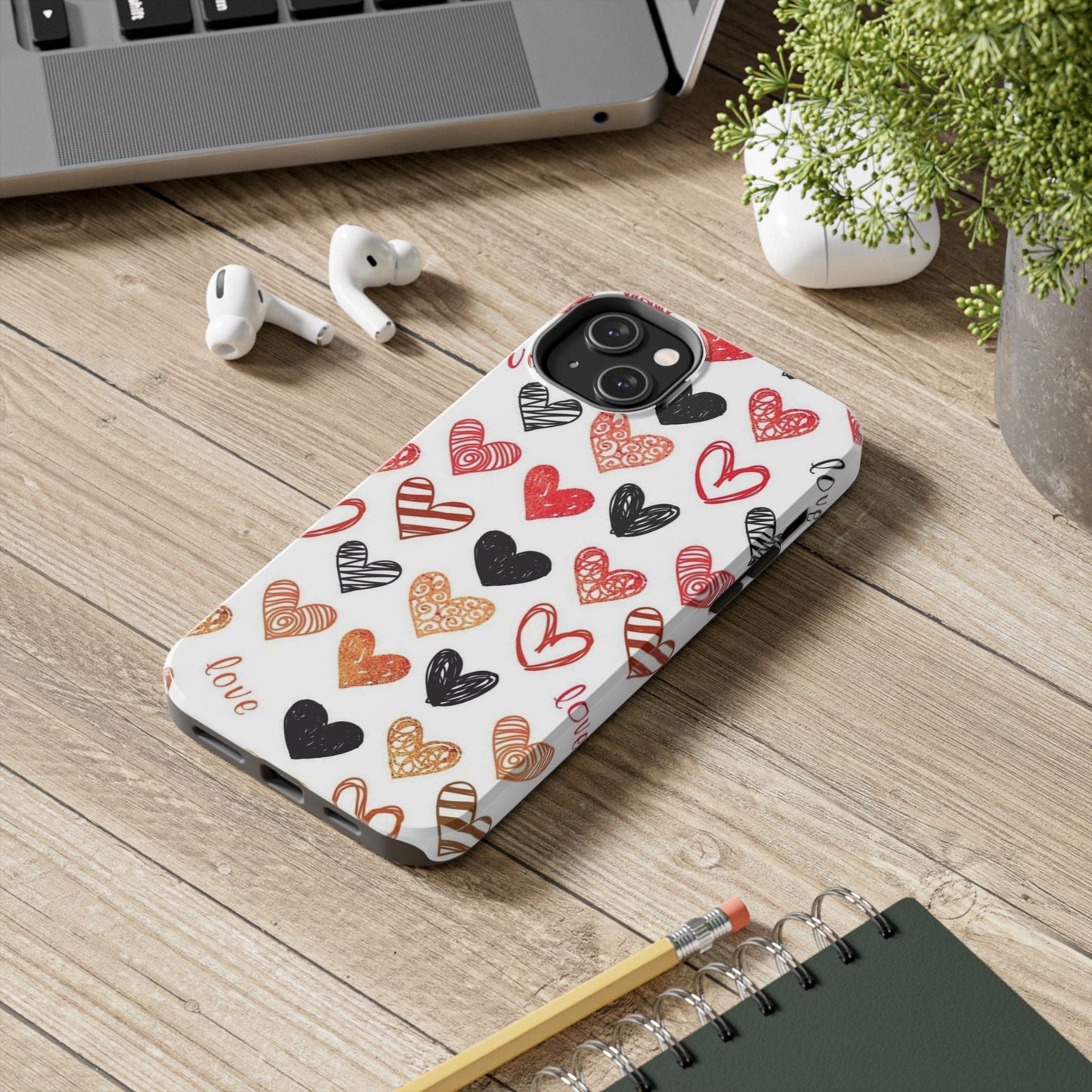 iPhone Case: Hand - Drawn Hearts & Love - BOGO Cases
