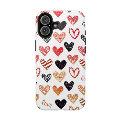 iPhone Case: Hand - Drawn Hearts & Love - BOGO Cases