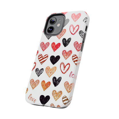 iPhone Case: Hand - Drawn Hearts & Love - BOGO Cases