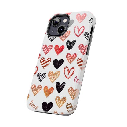 iPhone Case: Hand - Drawn Hearts & Love - BOGO Cases