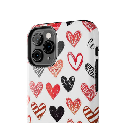 iPhone Case: Hand - Drawn Hearts & Love - BOGO Cases