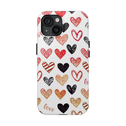 iPhone Case: Hand - Drawn Hearts & Love - BOGO Cases