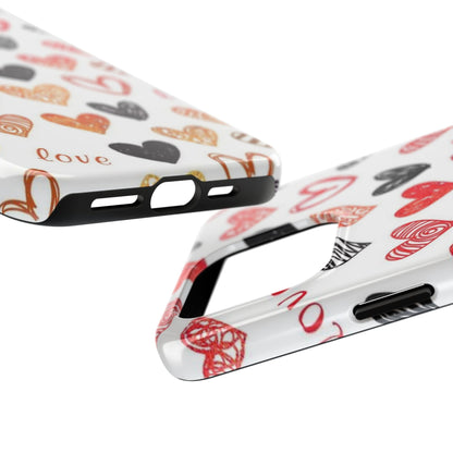 iPhone Case: Hand - Drawn Hearts & Love - BOGO Cases