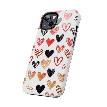 iPhone Case: Hand - Drawn Hearts & Love - BOGO Cases