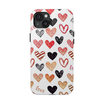 iPhone Case: Hand - Drawn Hearts & Love - BOGO Cases