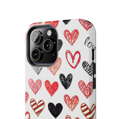 iPhone Case: Hand - Drawn Hearts & Love - BOGO Cases
