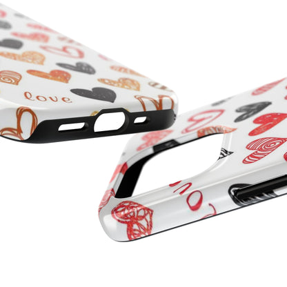 iPhone Case: Hand - Drawn Hearts & Love - BOGO Cases