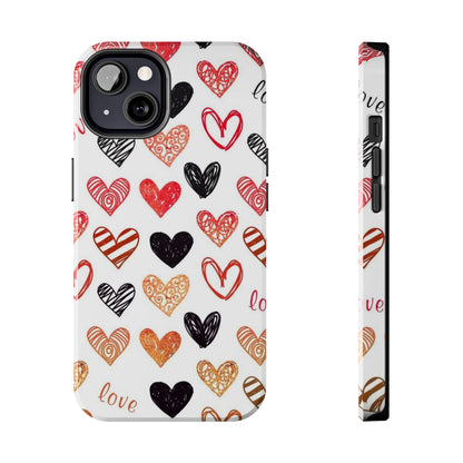 iPhone Case: Hand - Drawn Hearts & Love - BOGO Cases