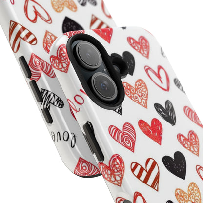iPhone Case: Hand - Drawn Hearts & Love - BOGO Cases