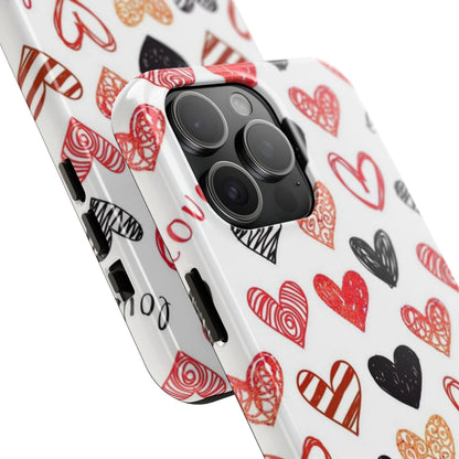 iPhone Case: Hand - Drawn Hearts & Love - BOGO Cases