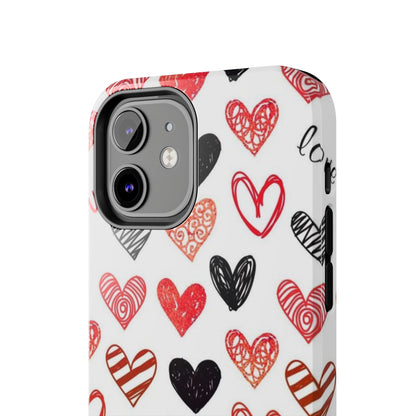 iPhone Case: Hand - Drawn Hearts & Love - BOGO Cases