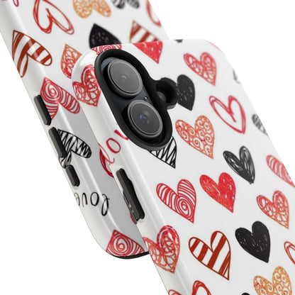 iPhone Case: Hand - Drawn Hearts & Love - BOGO Cases