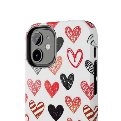 iPhone Case: Hand - Drawn Hearts & Love - BOGO Cases