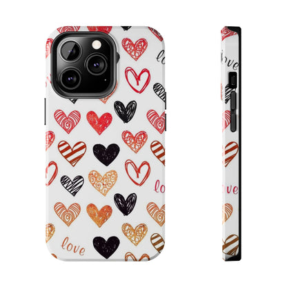 iPhone Case: Hand - Drawn Hearts & Love - BOGO Cases