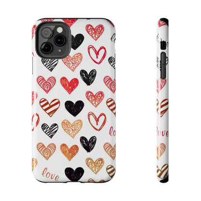 iPhone Case: Hand - Drawn Hearts & Love - BOGO Cases