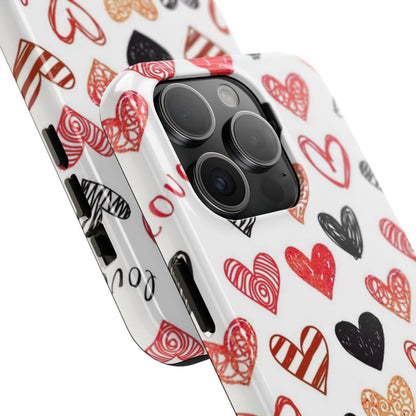 iPhone Case: Hand - Drawn Hearts & Love - BOGO Cases