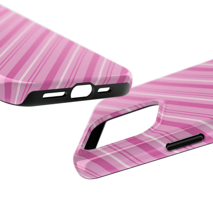 iPhone Case - Pretty in Pink Stripes Design - BOGO Cases