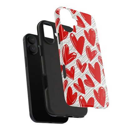 iPhone Case: Whimsical Heart Doodle - BOGO Cases