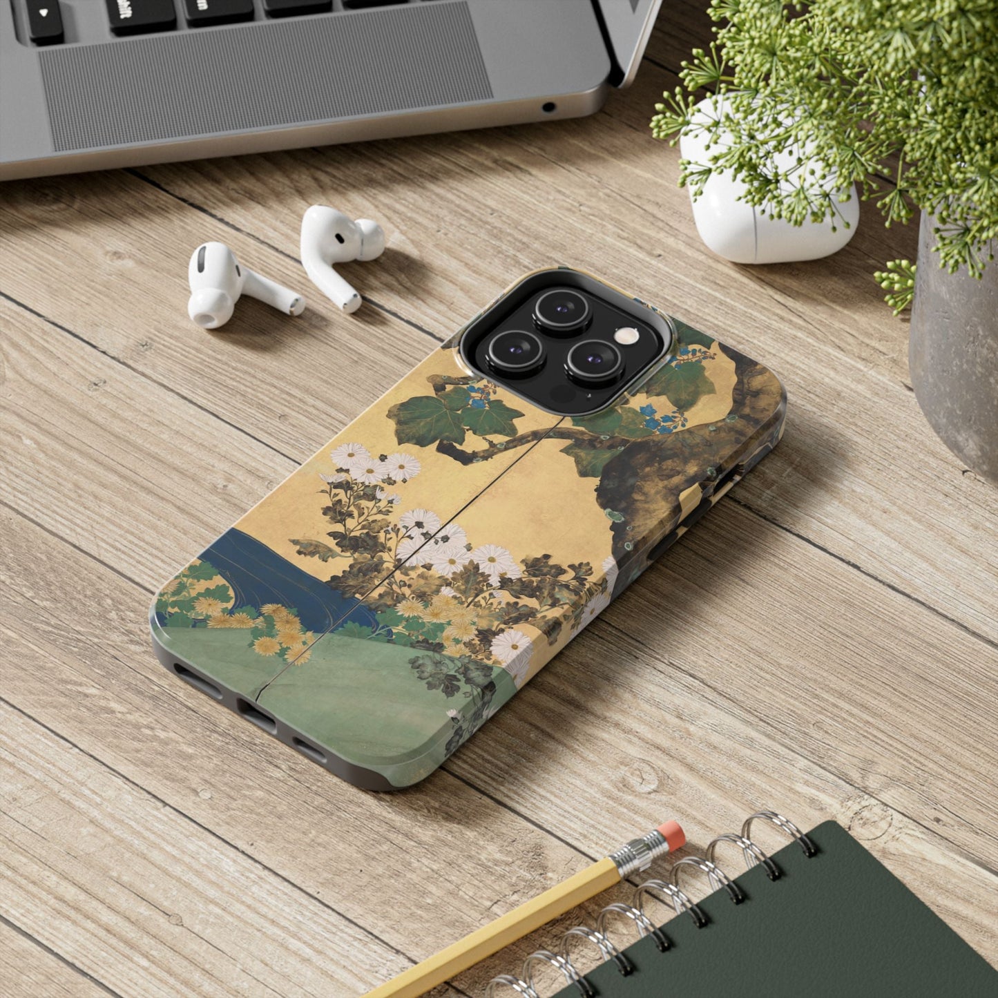 Japanese Gold Leaf Floral Art - iPhone Case, Elegant & Protective - BOGO Cases