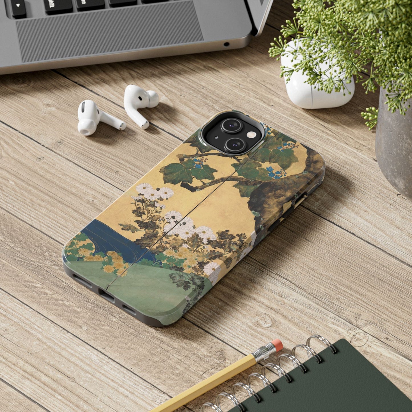 Japanese Gold Leaf Floral Art - iPhone Case, Elegant & Protective - BOGO Cases